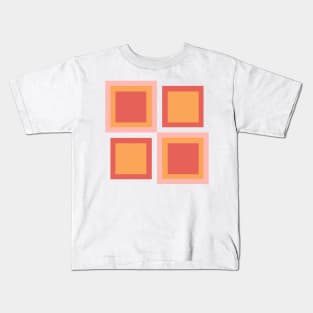 Pink and orange checker tile Kids T-Shirt